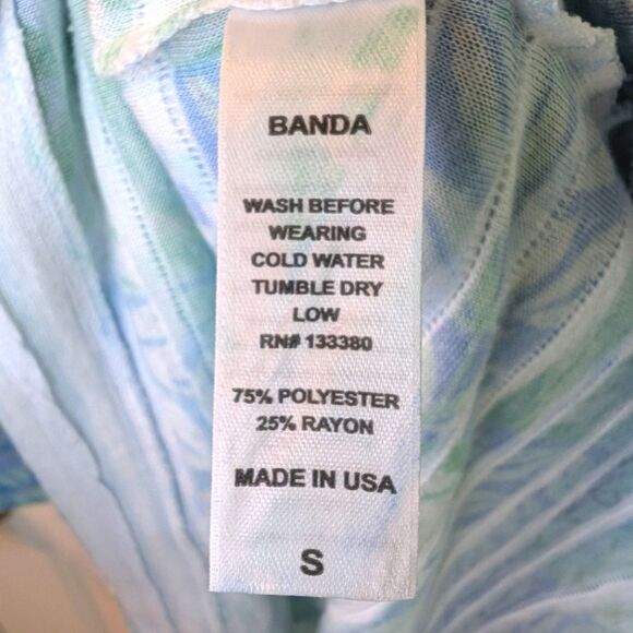 Before & Again Banded Bell Sleeve Top Blue Green Small - Picture 6 of 10